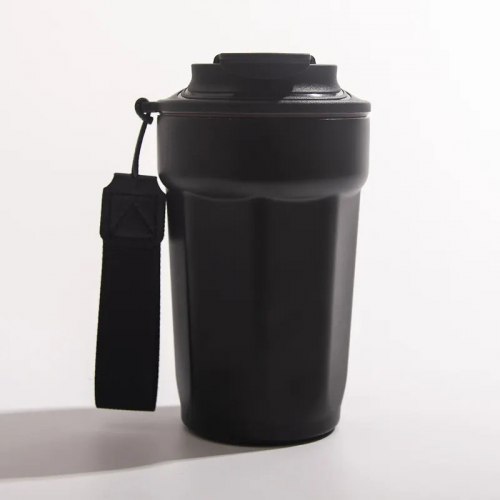 Стакан термос для кофе с клапаном и шнурком, 450 мл. (в ассортименте) / арт. 288-9