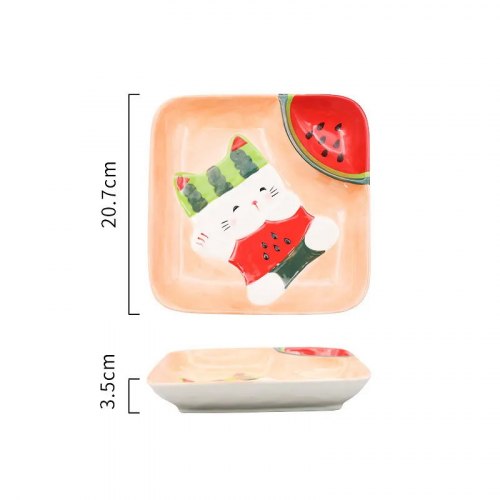 Тарелка с соусником "Кот Арбуз" / арт. 288-48
