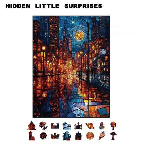 Деревянный пазл-конструктор Wacocetoy «Ночной город», 284 шт. / арт. 288-81