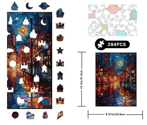 Деревянный пазл-конструктор Wacocetoy «Ночной город», 284 шт. / арт. 288-81