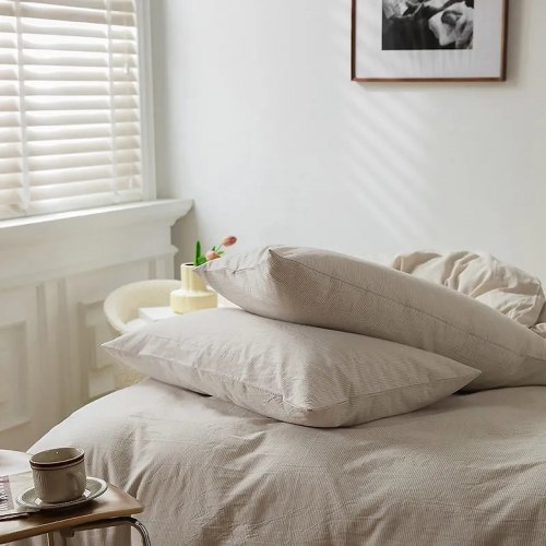 Комплект хлопковых наволочек "Бежевая полоска", 2 шт. / арт. 289-11