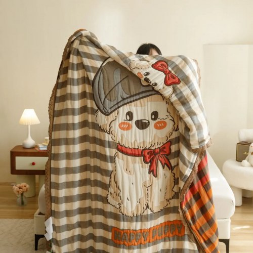 Марлевое хлопковое одеяло "Пуппи", 150*200 см. / арт. 287-26