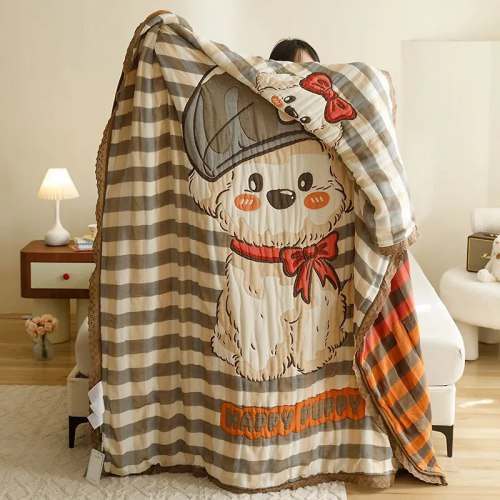 Марлевое хлопковое одеяло "Пуппи", 150*200 см. / арт. 287-26