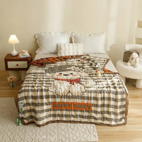 Марлевое хлопковое одеяло "Пуппи", 150*200 см. / арт. 287-26