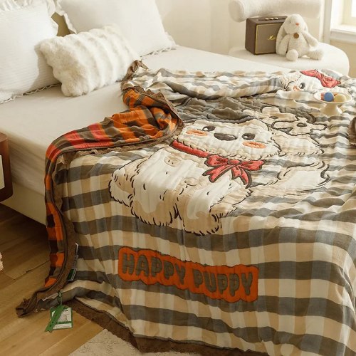 Марлевое хлопковое одеяло "Пуппи", 150*200 см. / арт. 287-26