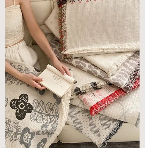 Покрывало плед из льняной марли "Звёзды летней ночью", 200*230 см. / арт. 287-37