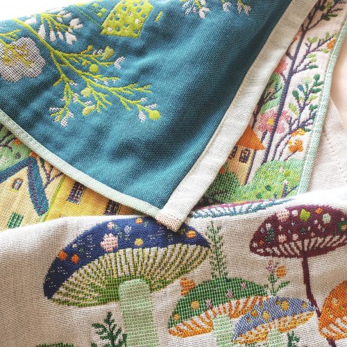 Салфетка марлевая с рисунком "Домики", 34*40 см. / арт. 287-93