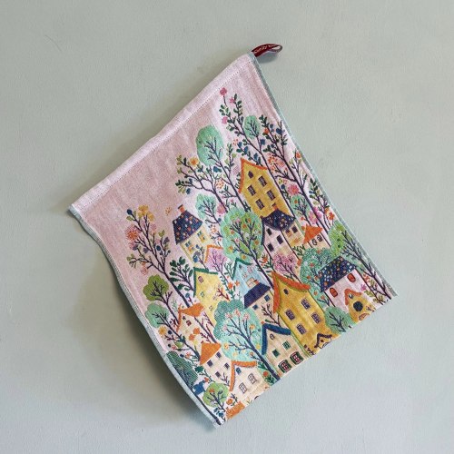 Салфетка марлевая с рисунком "Домики", 34*40 см. / арт. 287-93