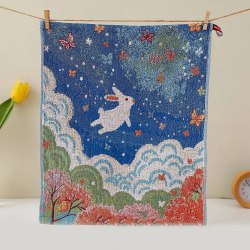 Салфетка марлевая с рисунком "Кролик в облаках", 34*40 см. / арт. 287-95