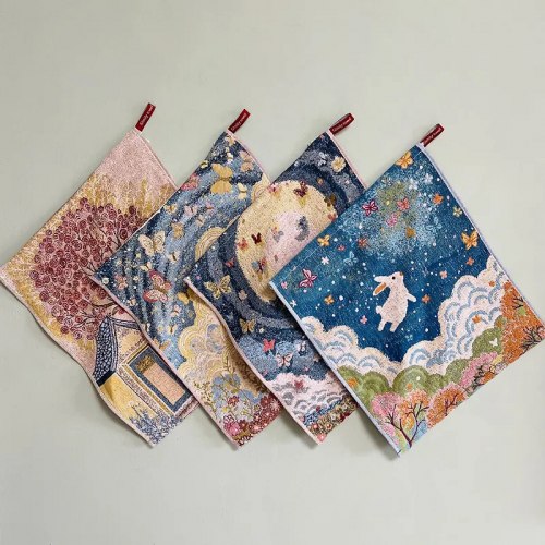 Салфетка марлевая с рисунком "Кролик и бабочки", 34*40 см. / арт. 287-96