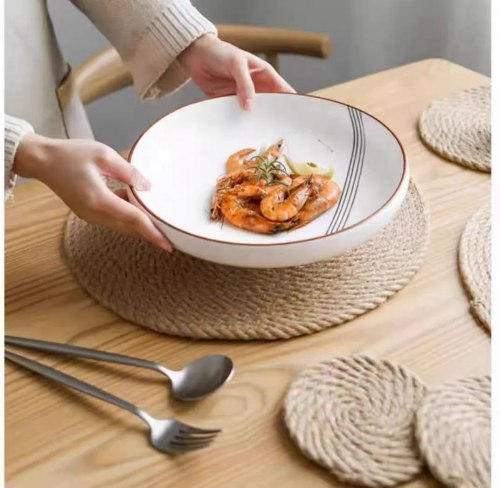 Подставка под горячее из льна, д.36 см. / арт. 287-272