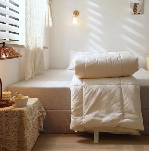 Одеяло шерстяное зимнее из 100% шерсти мериноса MUJI (220*240, Япония) / арт. 287-7