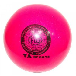 Мяч для художественной гимнастики T9 красный с блестками остаток