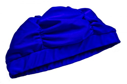Шапочка для плавания Зубрава тканевая Ирис синяя объемная