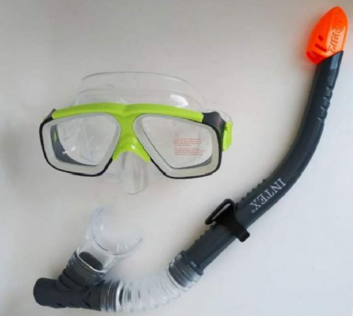 Набор для плавания INTEX маска трубка 55949 серый