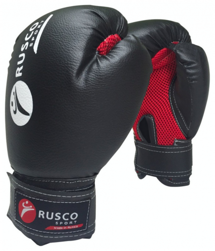 Перчатки бокс Rusco 8oz, к/з, боксерские перчатки для бокса красный черный синий