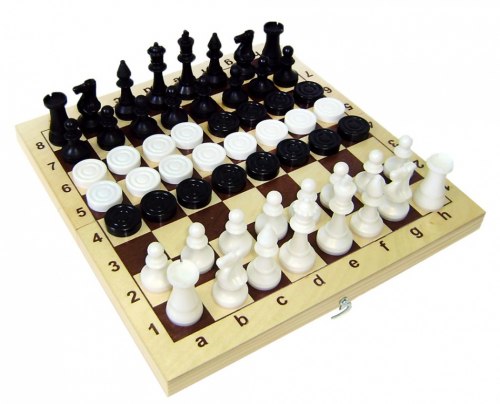 Шахматы + шашки пластик 295 х 145мм Игра 2 в 1