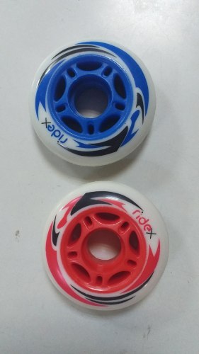 Колеса RIDEX ПУ - 70х22 красные синие