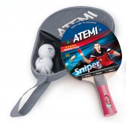 Настольный теннис Atemi набор настольного тенниса Sniper (1 ракетка+ чехол + 2 мяча)