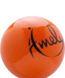 Мяч для художественной гимнастики Amely (15 см, 280 гр), AGB-303-15-BL голубой с блестками