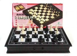 Шахматы шашки нарды 3216 G3 игра 3 в 1 магнитные