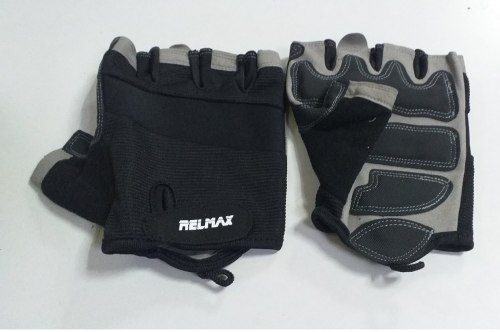 Перчатки Relmax спортивные без пальцев атлетические 91004 черные