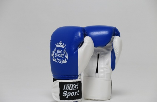 Перчатки бокс BigSport D103 боксерские перчатки для бокса 12 унц. синие