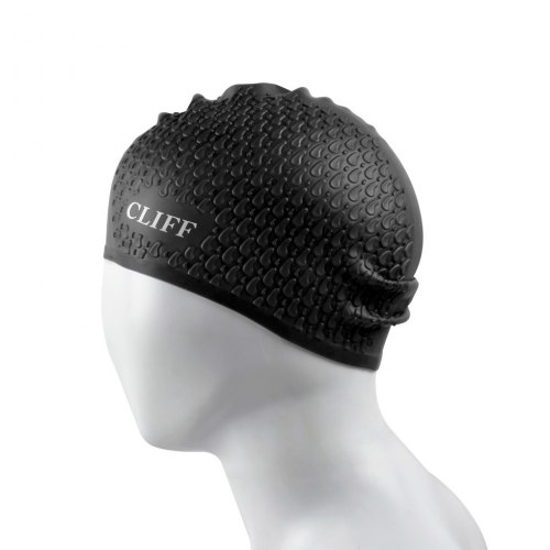 Шапочка для плавания CLIFF силикон для длинных волос, CS17, черная