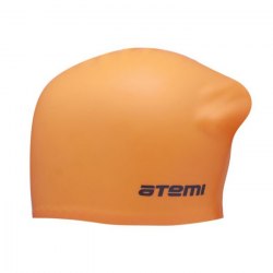 Шапочка для плавания Atemi силикон для длинных волос оранжевый