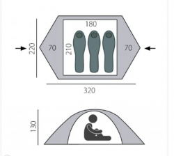 Палатка BTrace туристическая Point Green 3-х местная