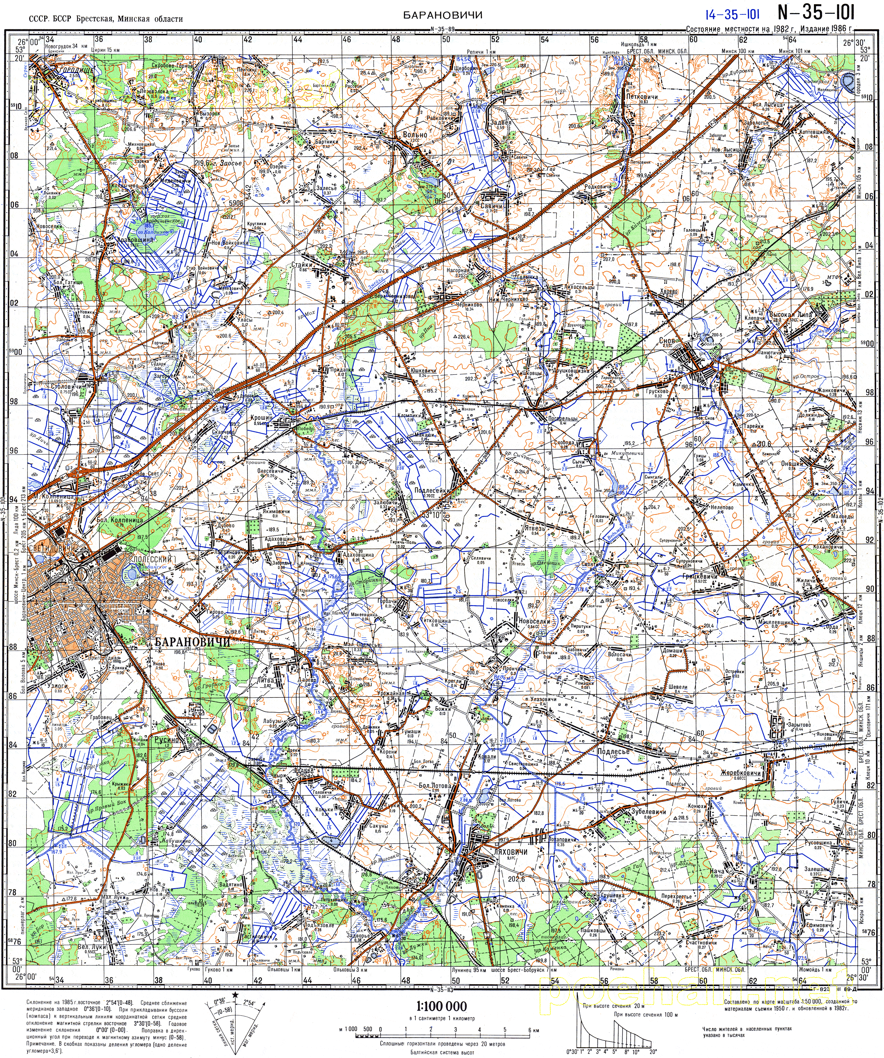 Карта барановичского района с деревнями подробная с