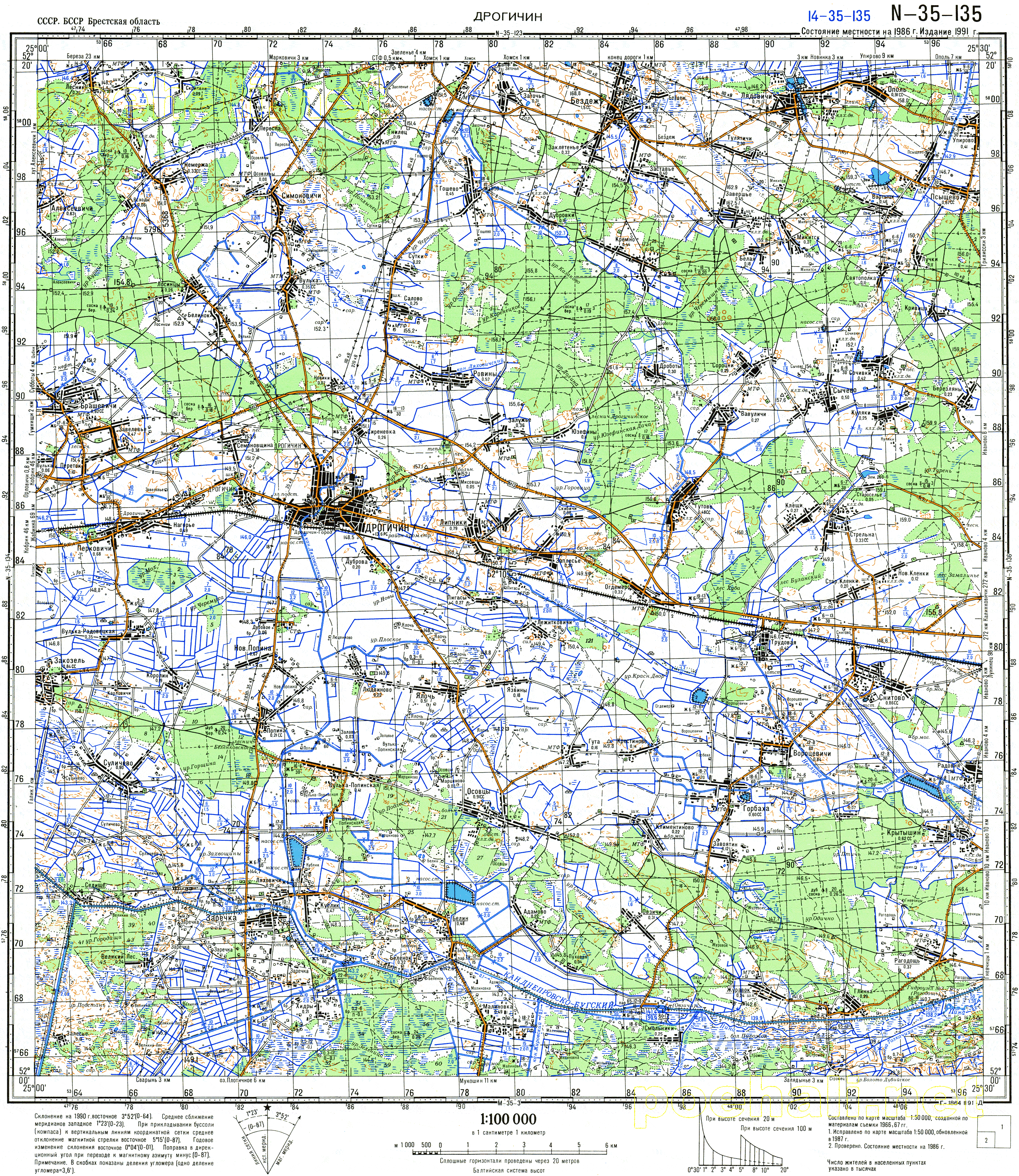 Карта дрогичинского района брестской области подробная с деревнями