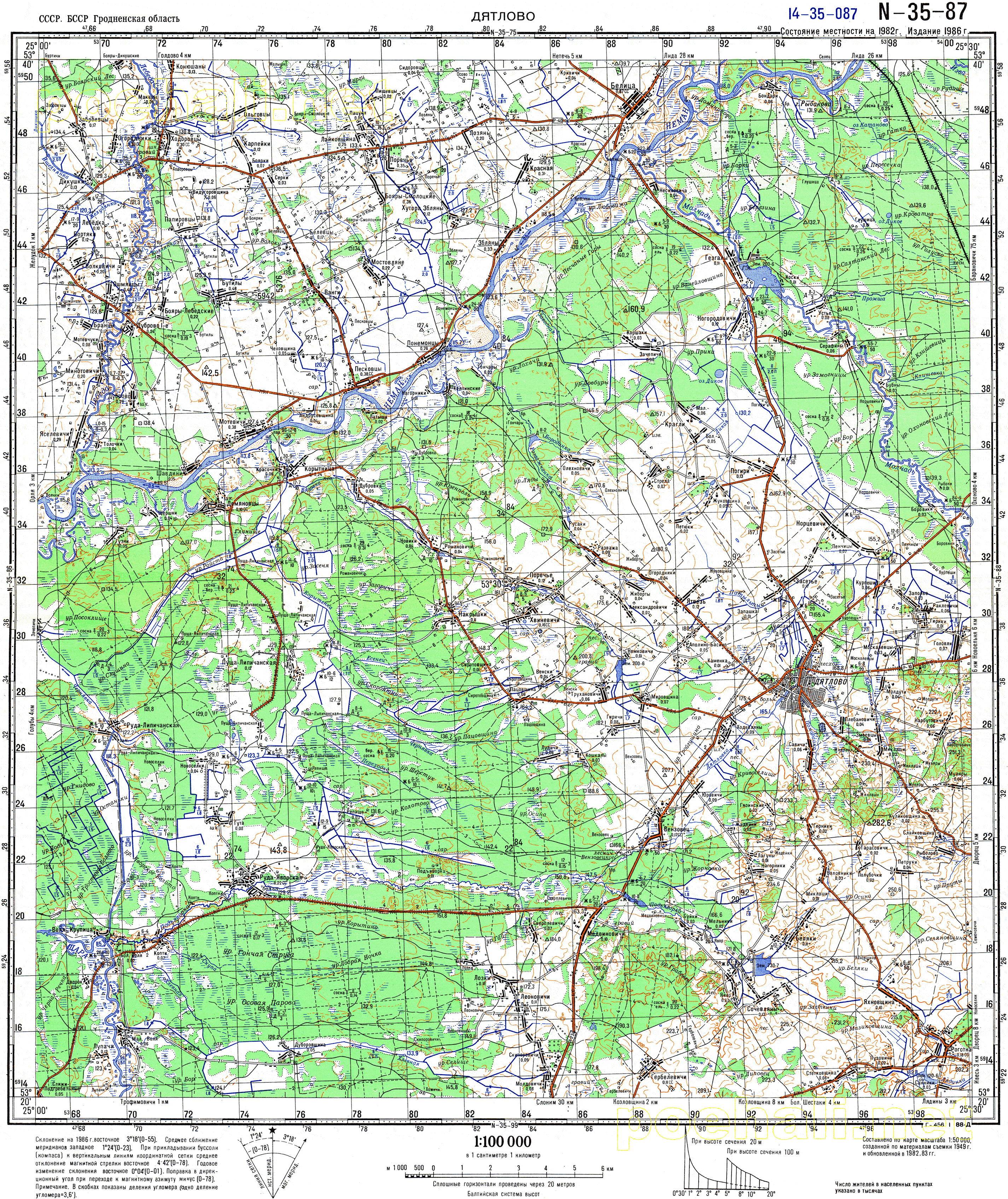 Карта окрестностей гродно