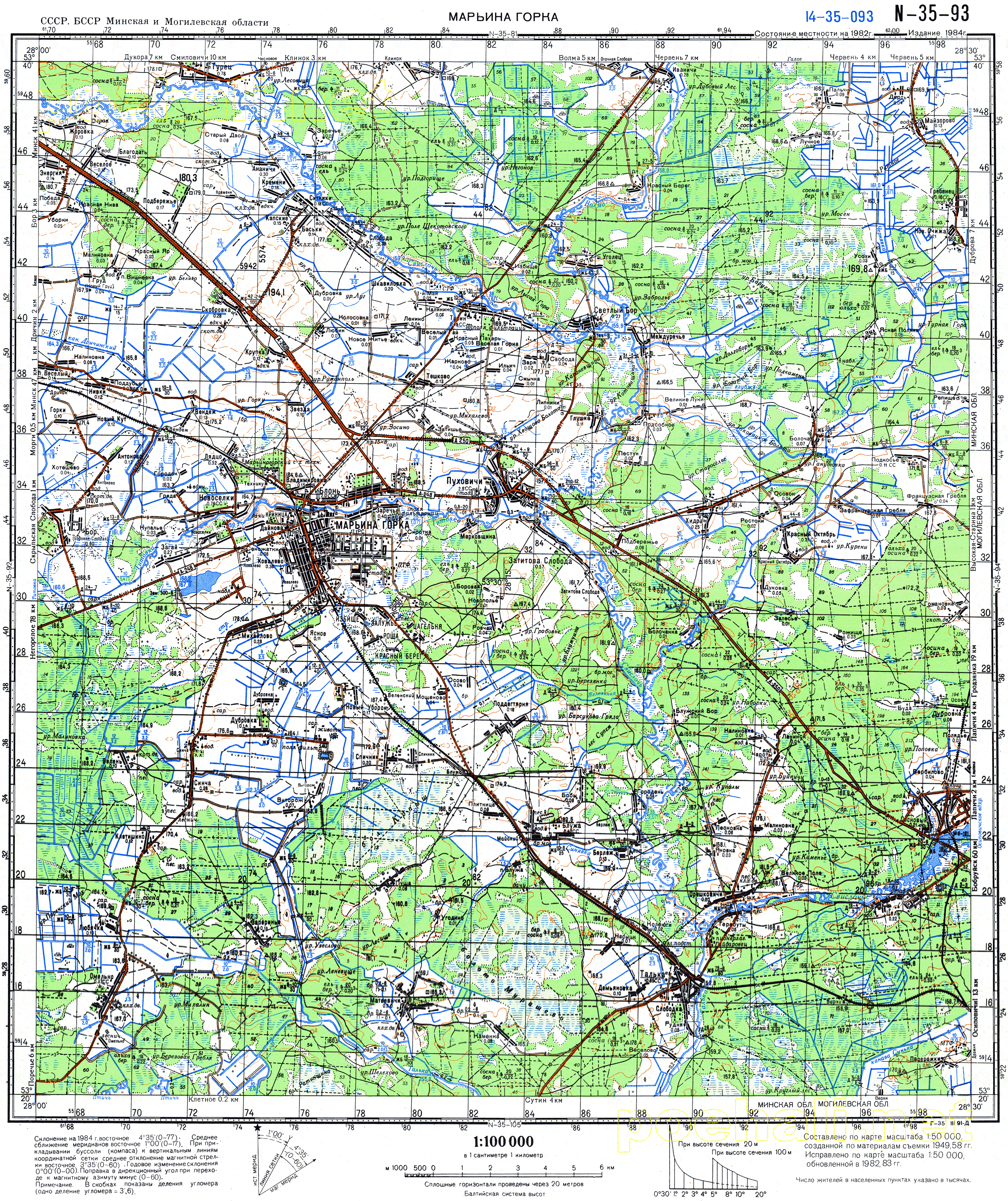 Топографическая карта беларуси