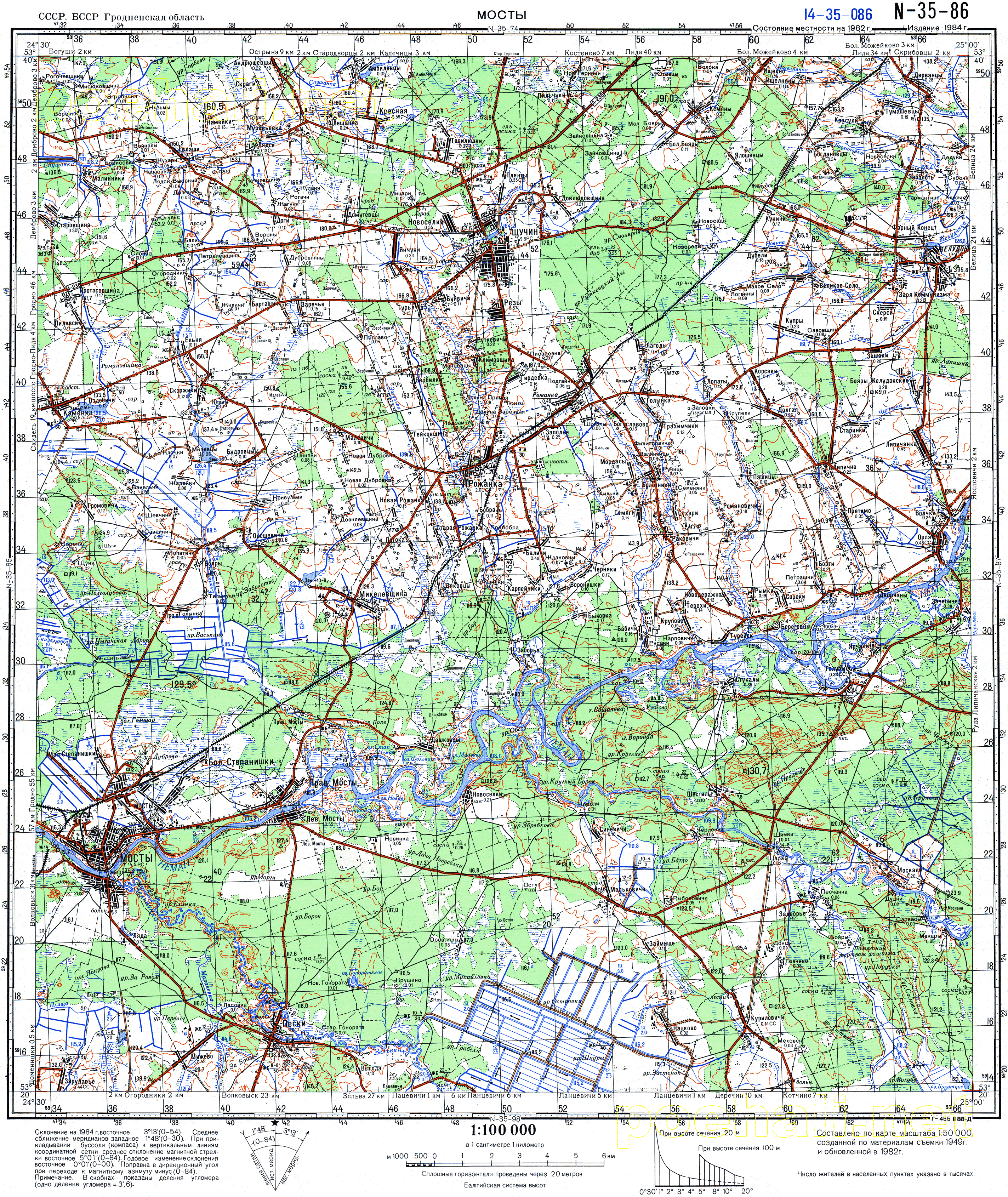 Карта окрестностей гродно