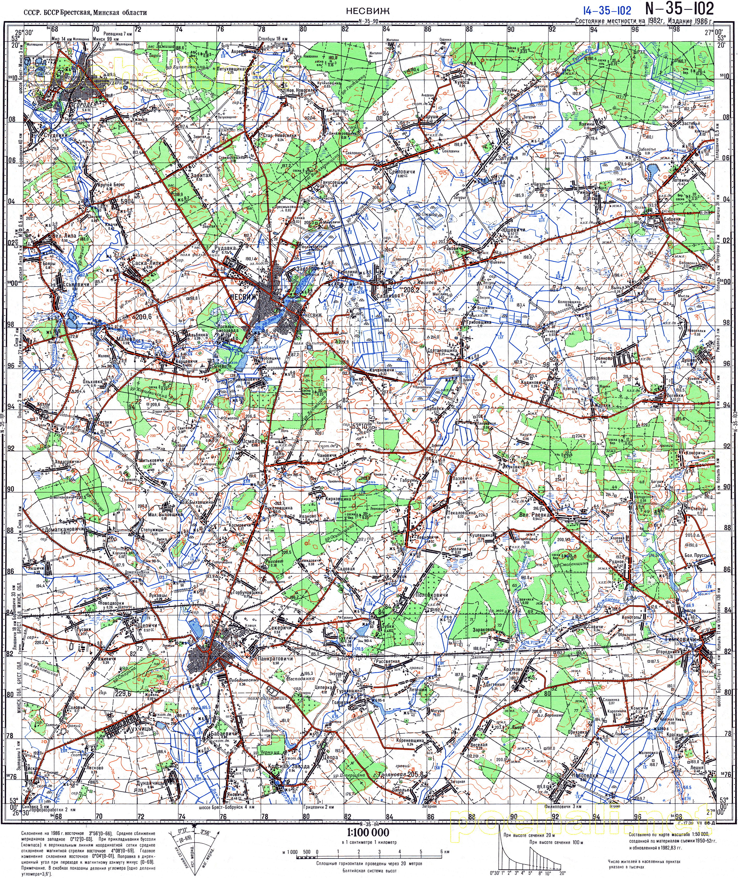 Топографическая карта беларуси