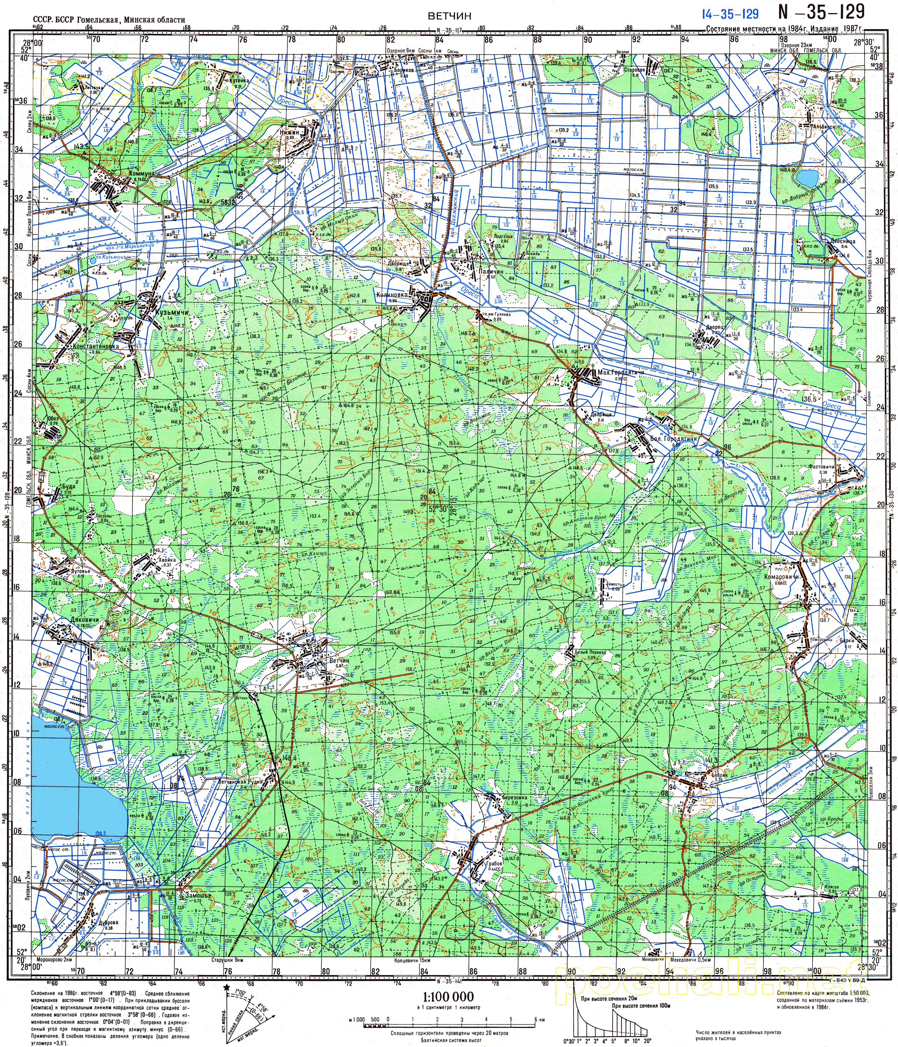 Карта житковичского района