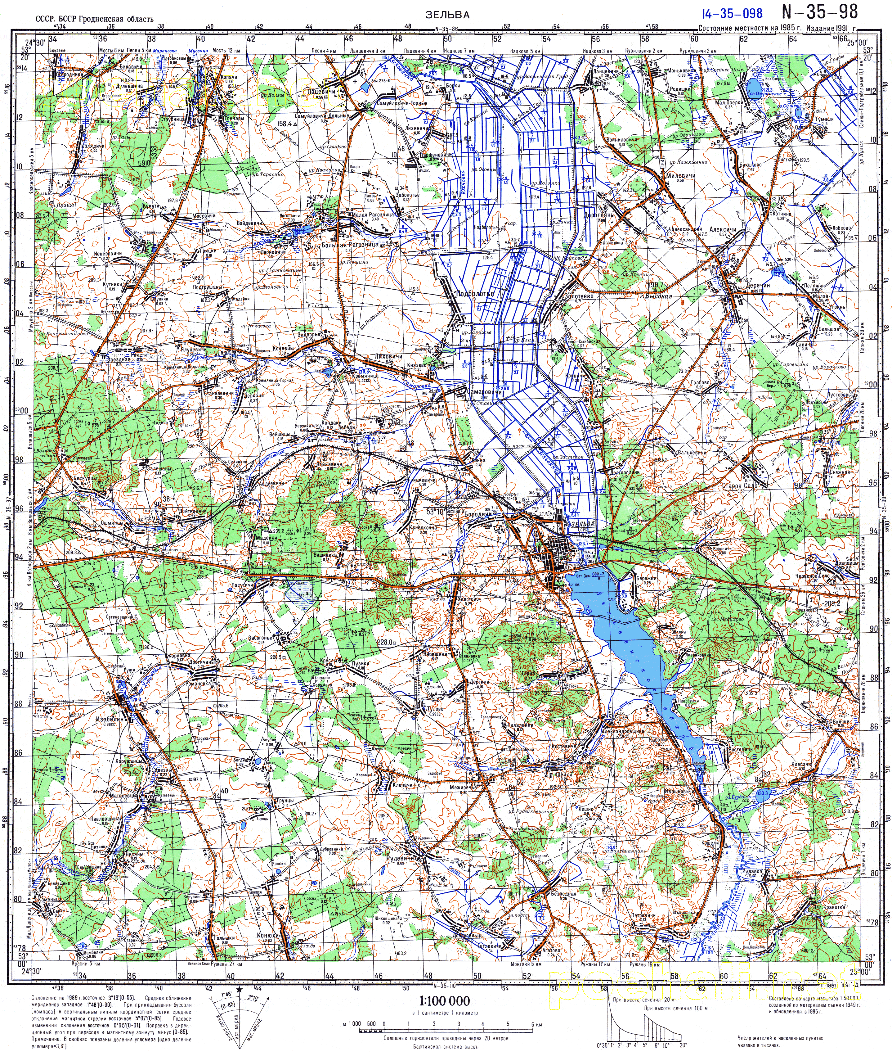 Физическая карта гродненской области