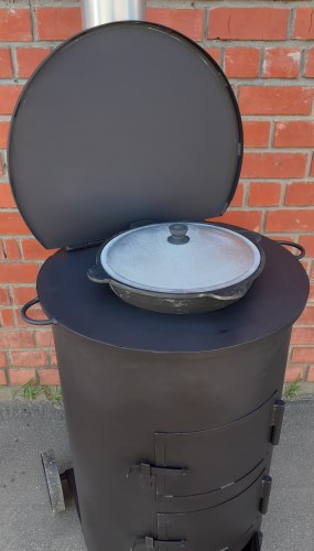 Бочка для сжигания мусора + печь под казан Маугли