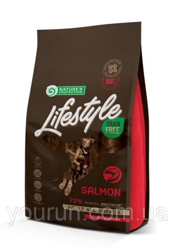 Сухой корм Nature's Protection Lifestyle Grain Free Salmon with krill для взрослых собак всех пород 10 кг