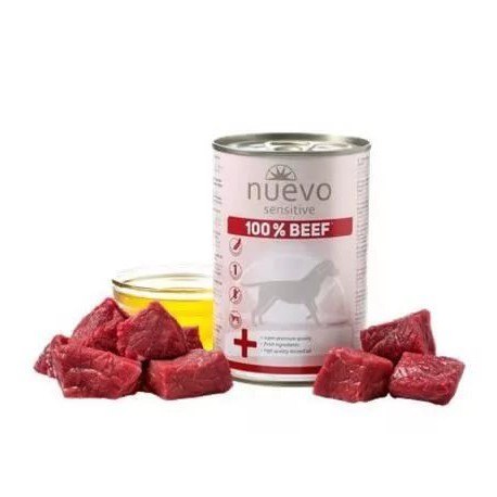Влажный корм NUEVO SENSITIVE для взрослых собак с чувствительным пищеварением со 100% говядиной 400 г.