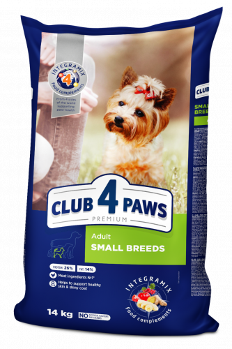 Сухой корм Club 4 Paws для взрослых собак малых пород, 14 кг