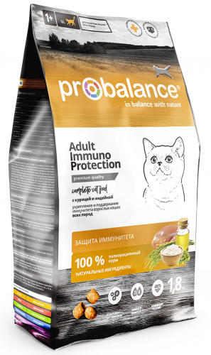 Сухой корм ProBalance Immuno Protectiion Корм сухой для кошек, курица/индейка, 1,8 кг