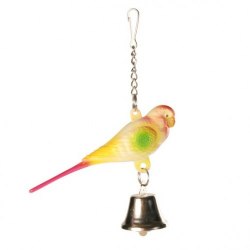 Игрушка TRIXIE для птиц Попугай с цепочкой и колокольчиком, 9 см