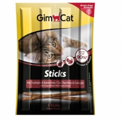 Беззерновые палочки GIMCAT для кошек с индейкой и кроликом, 4шт