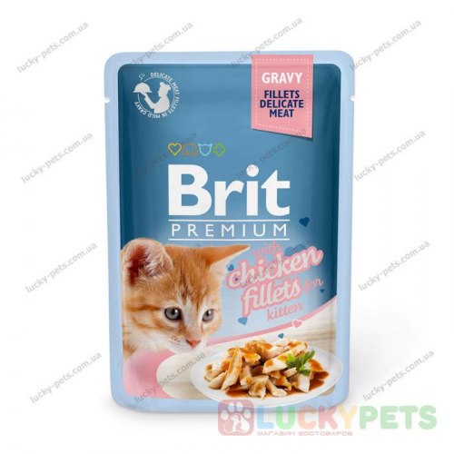 Консерва Brit Premium для котят цыпленок в соусе, 85г