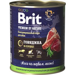 Консерва Brit Premium by Nature говядина и сердце, 850 г