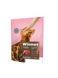Сухой корм Winner для взрослых кошек всех пород с говядиной, 190 г