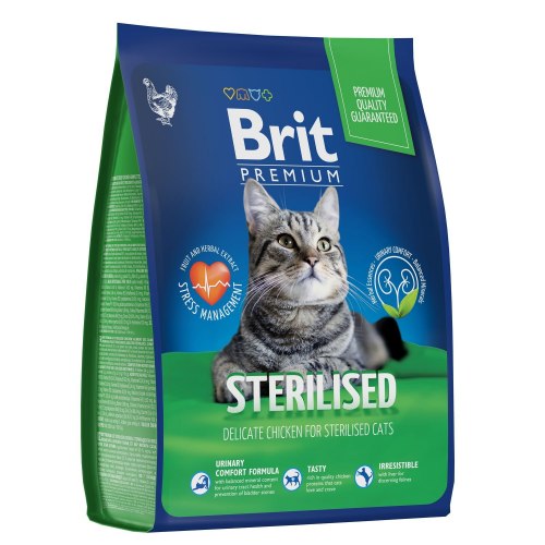 Сухой корм Brit Premium Cat Sterilized Chicken,с курицей для стерилизованных кошек 0,4 кг