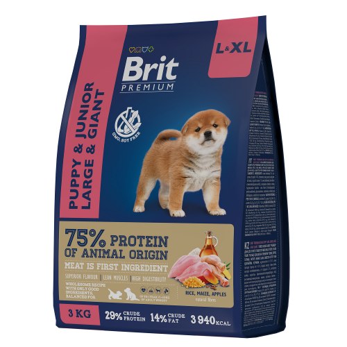 Сухой корм Brit Premium Dog Puppy and Junior Large and Giant с курицей 15 кг